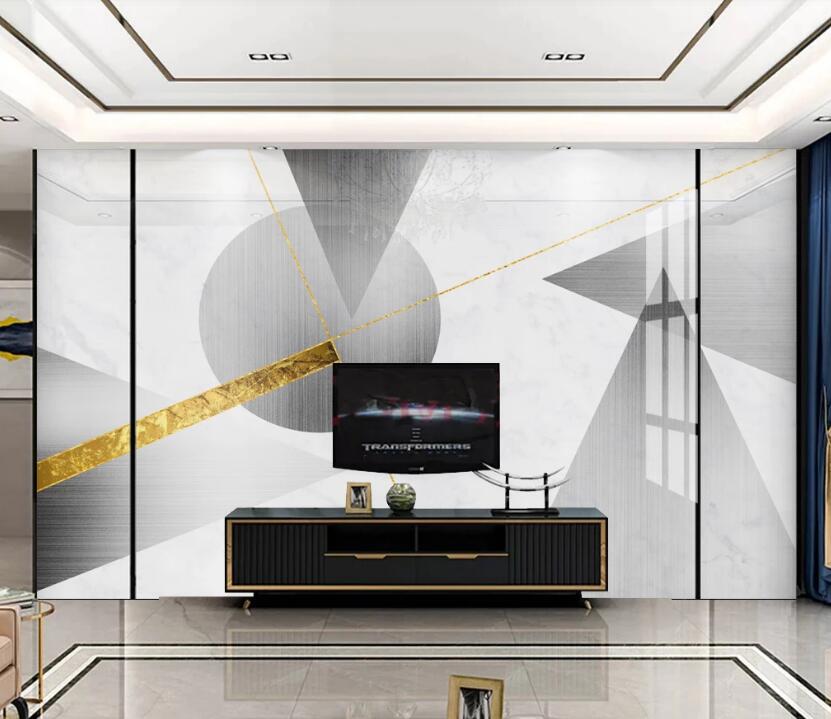 3D Gray Round Triangle 769 Wall Murals