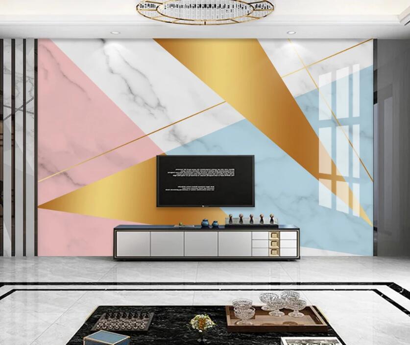 3D Five-color Triangle Stitching 766 Wall Murals