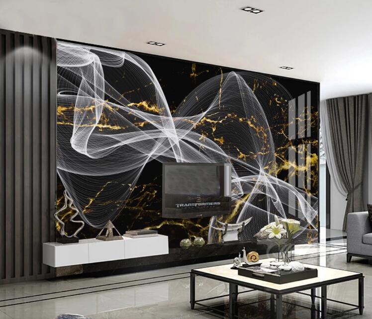 3D White Ribbon 451 Wall Murals