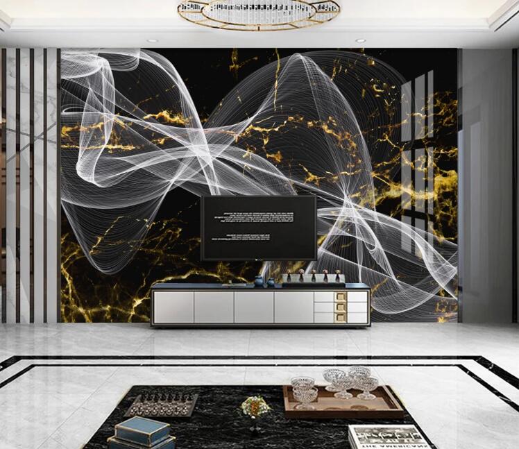 3D White Ribbon 451 Wall Murals