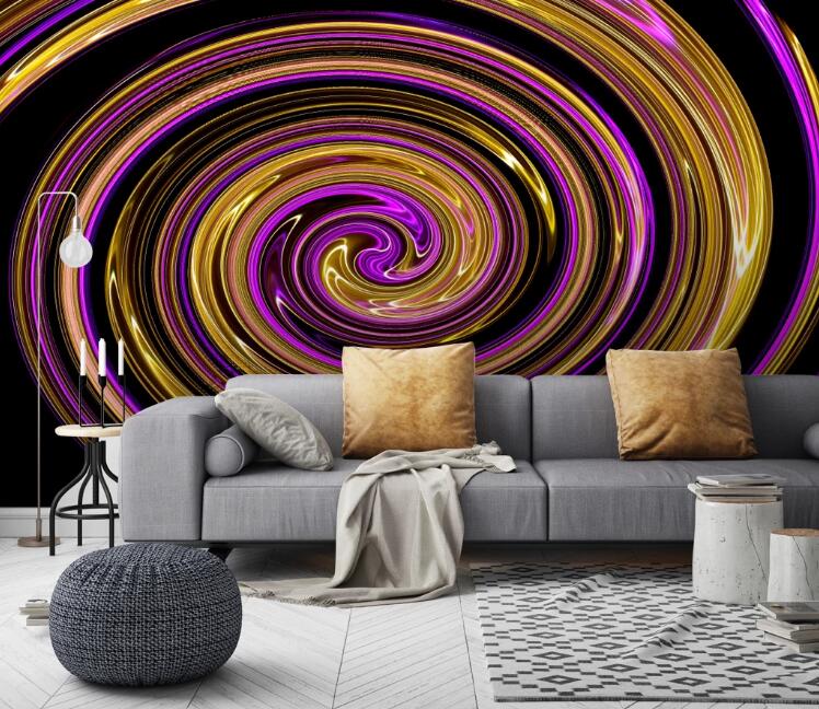 3D Gilt Whirlpool 449 Wall Murals