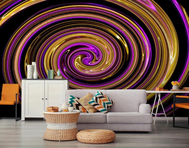3D Gilt Whirlpool 449 Wall Murals