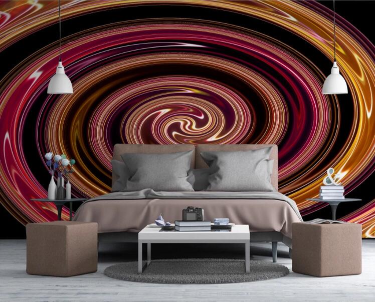 3D Circular Vortex 448 Wall Murals