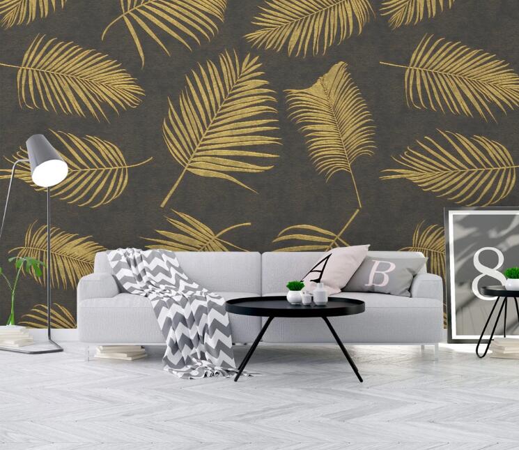 3D Yellow Feather 445 Wall Murals