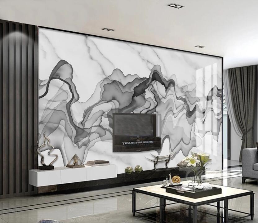 3D Wavy Ink Ribbon 745 Wall Murals