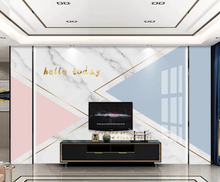 3D Powder Blue Split 743 Wall Murals