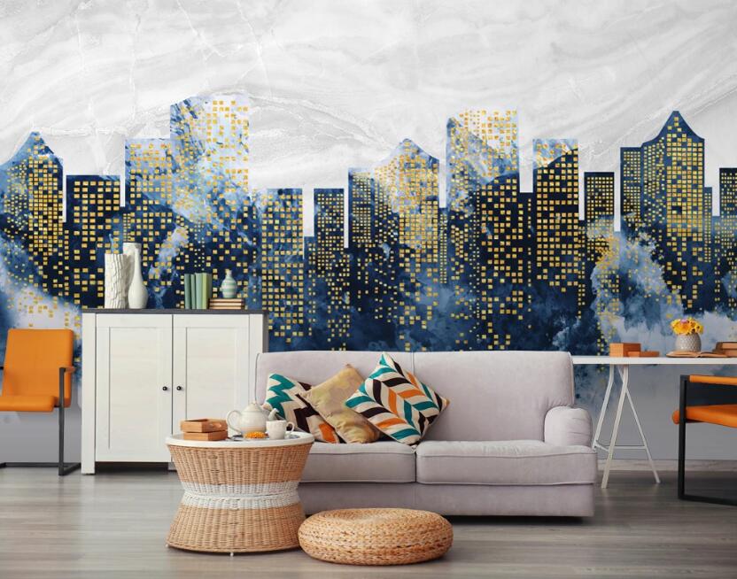 3D Light Point Building 714 Wall Murals