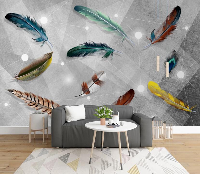 3D Different Ornate Feathers 713 Wall Murals