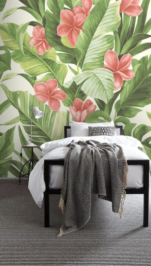 3D Safflower Green Leaves 835 Wall Murals