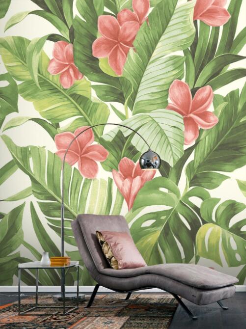 3D Safflower Green Leaves 835 Wall Murals