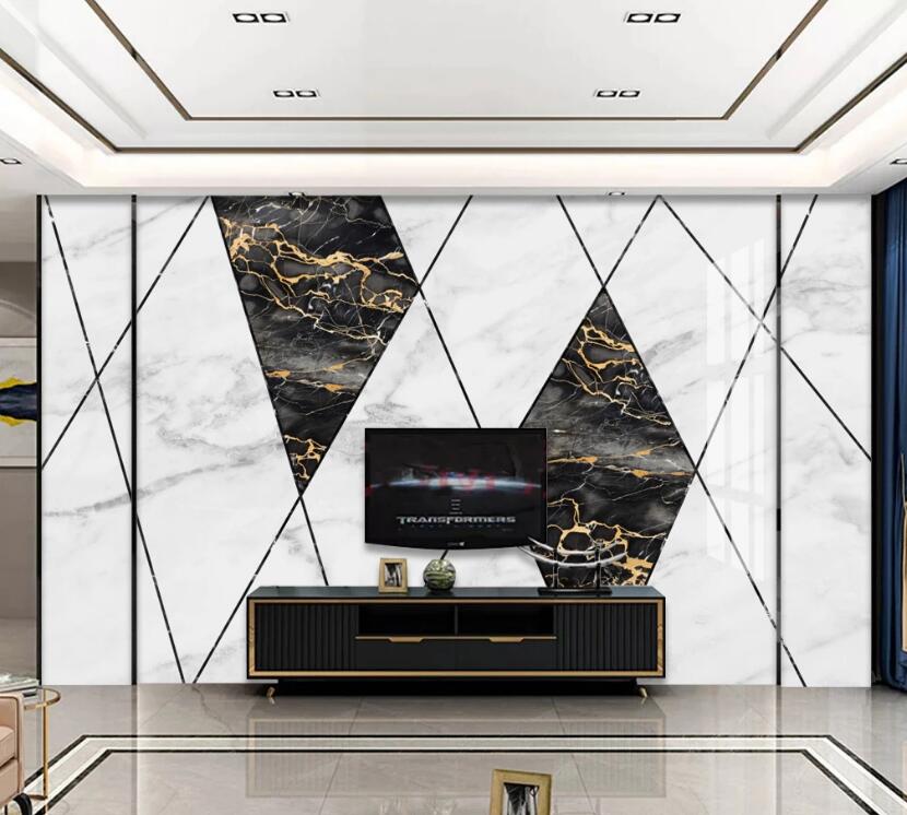 3D Two-color Quadrilateral 687 Wall Murals