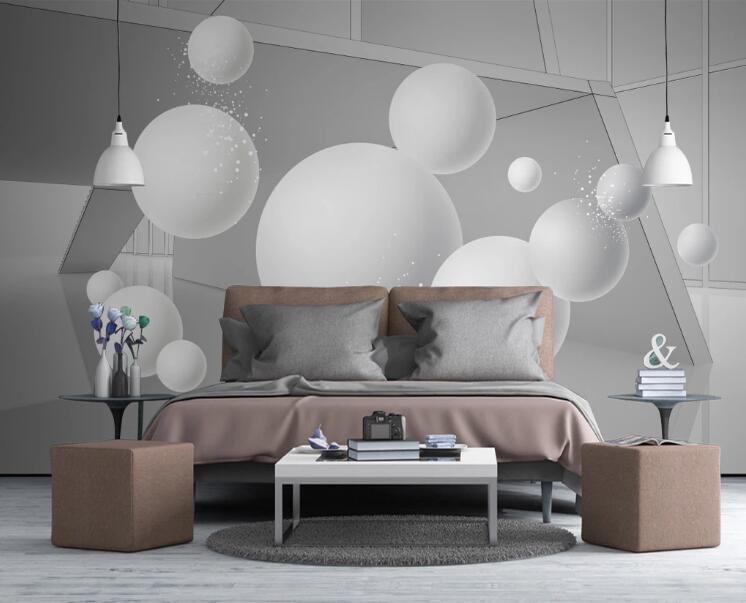 3D White Ball 431 Wall Murals