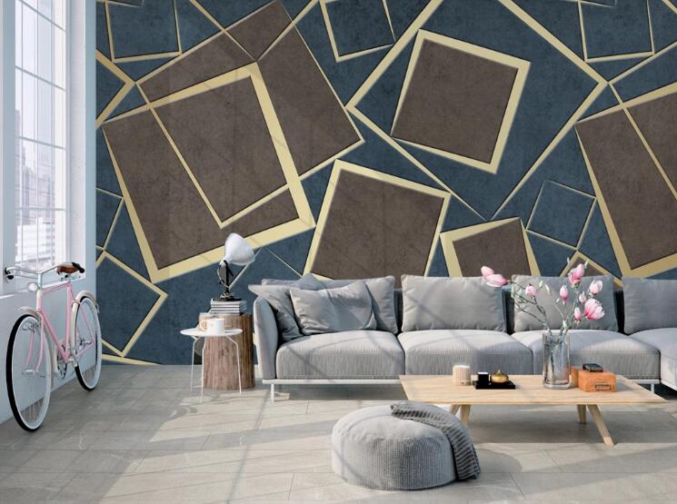 3D Three-color Square 430 Wall Murals