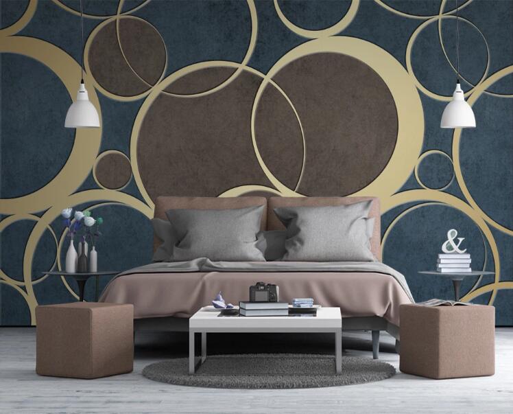 3D Two-color Circle 428 Wall Murals