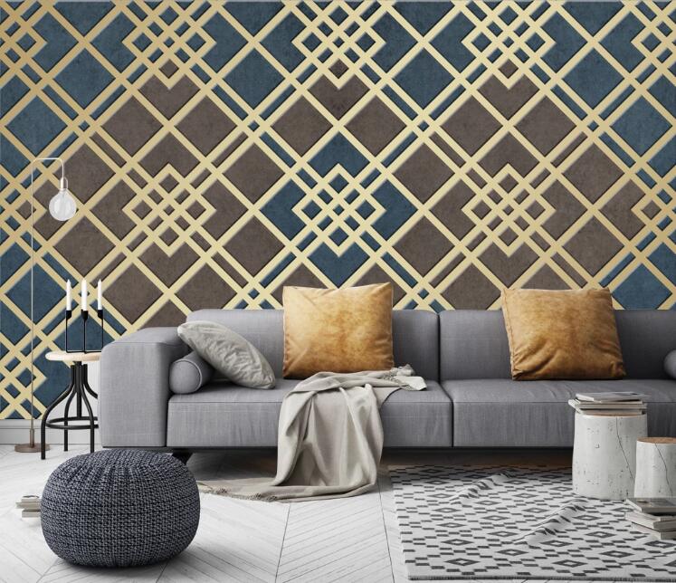 3D Square Staggered 427 Wall Murals