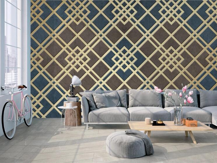 3D Square Staggered 427 Wall Murals