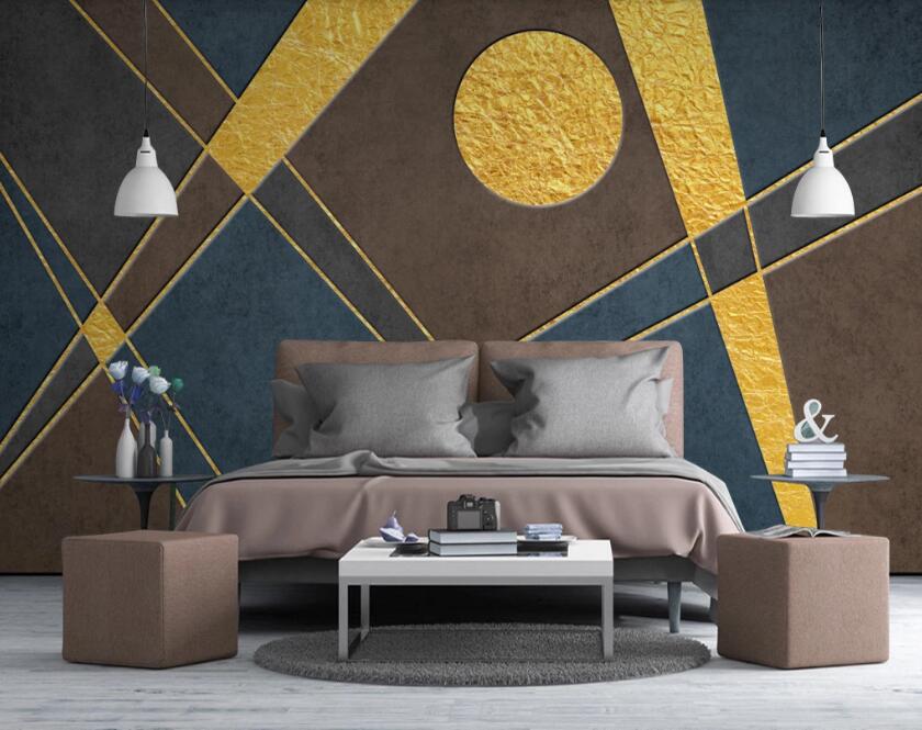 3D Golden Circle 676 Wall Murals