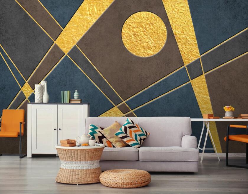 3D Golden Circle 676 Wall Murals