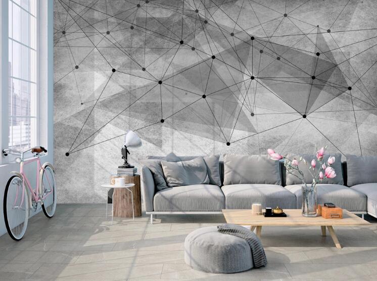 3D Grey Connection 422 Wall Murals