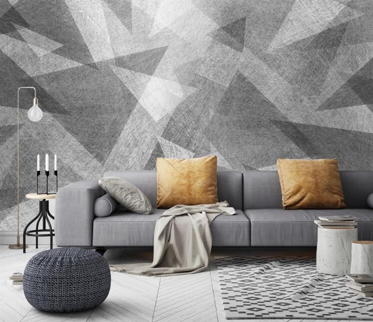 3D Gray Triangle 421 Wall Murals
