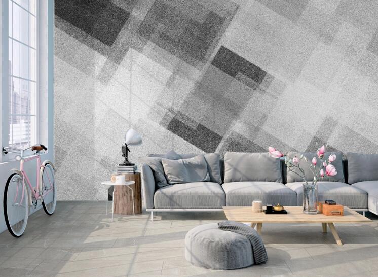 3D Three-color Square 419 Wall Murals