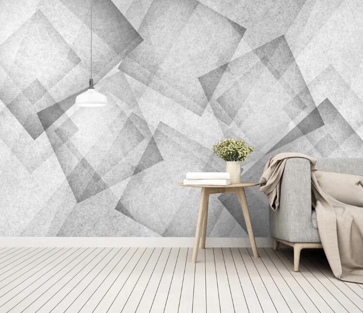 3D Gray Square 418 Wall Murals