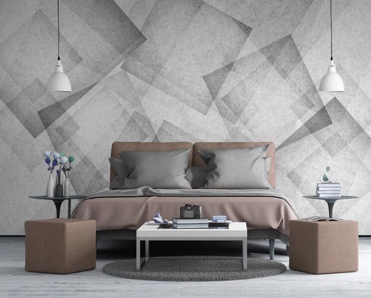 3D Gray Square 418 Wall Murals