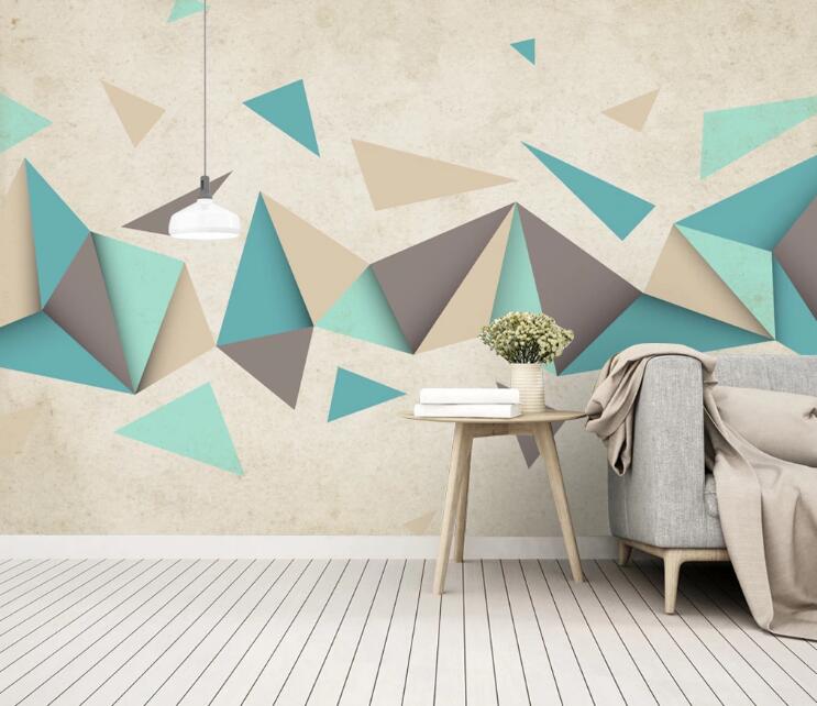 3D Three-dimensional Triangle 416 Wall Murals