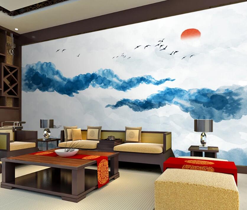 3D Blue Ink 655 Wall Murals