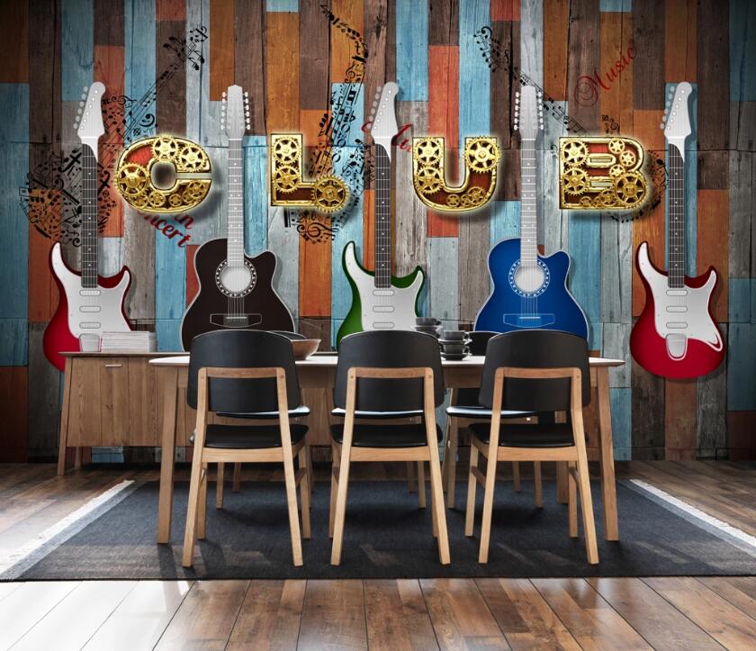 3D Five Guitars 646 Wall Murals