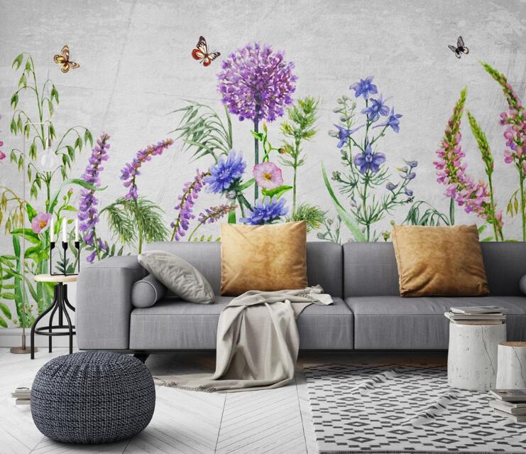 3D Butterflies And Flowers 410 Wall Murals
