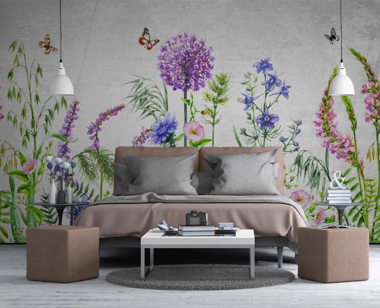 3D Butterflies And Flowers 410 Wall Murals