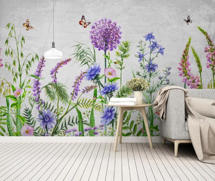 3D Butterflies And Flowers 410 Wall Murals
