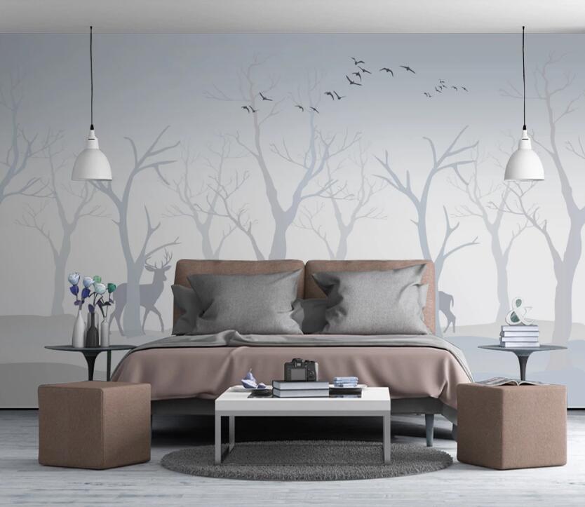 3D Light And Shadow Trees 644 Wall Murals