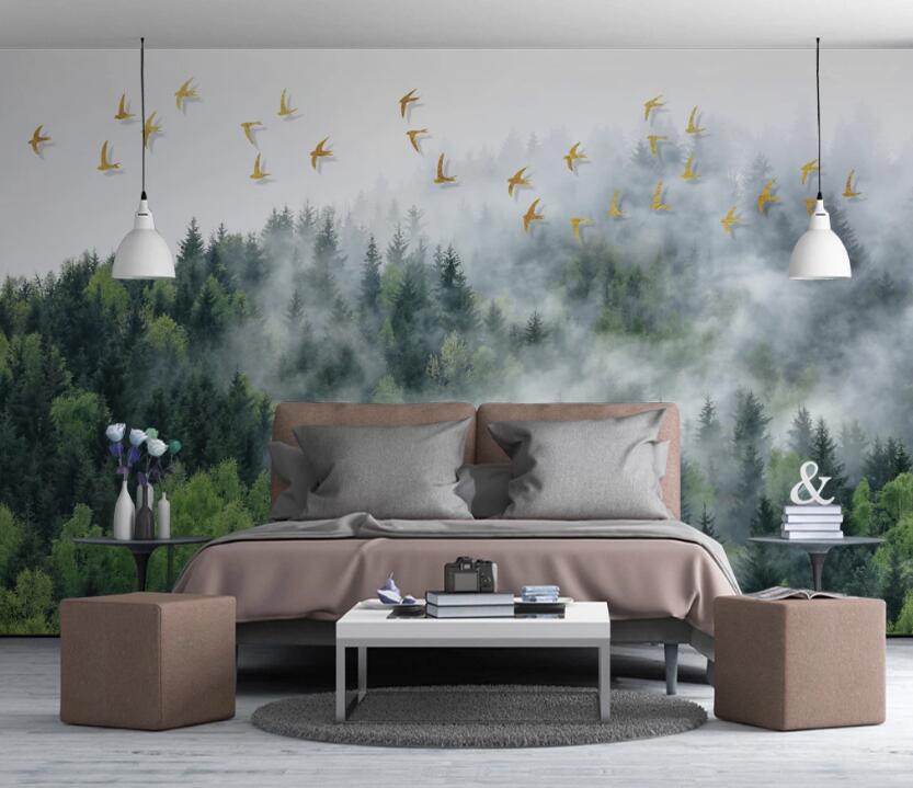3D Jungle Mist 639 Wall Murals