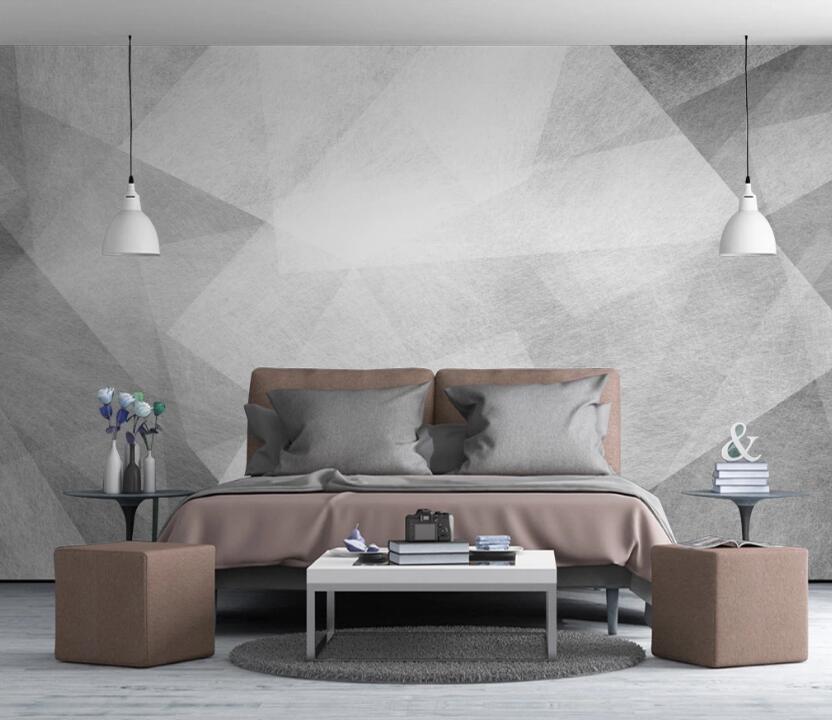 3D White And Gray Texture Staggered 625 Wall Murals