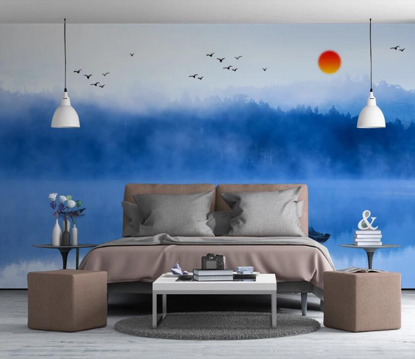 3D Blue Landscape 612 Wall Murals