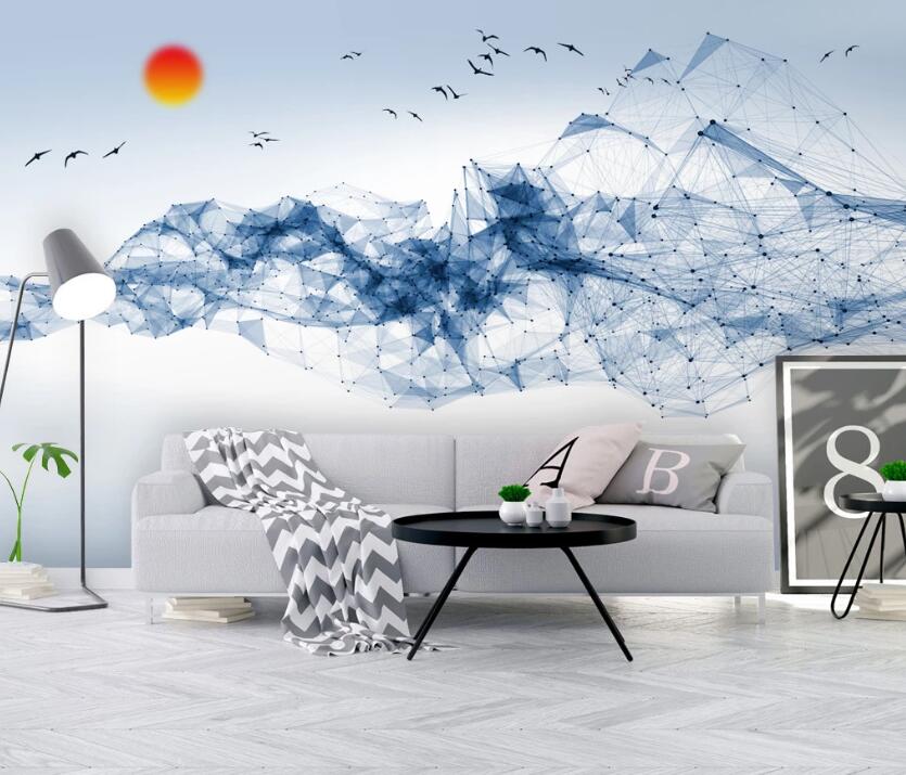 3D Blue Mist Star Point 611 Wall Murals