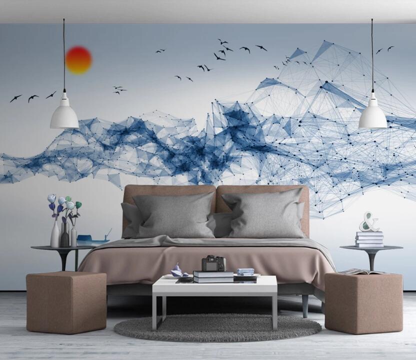 3D Blue Mist Star Point 611 Wall Murals