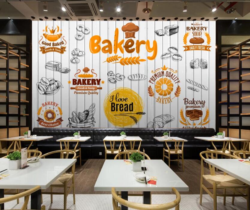 3D Saturated Bread 609 Wall Murals