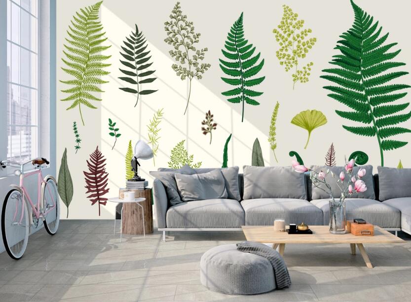 3D Long Leaves 606 Wall Murals