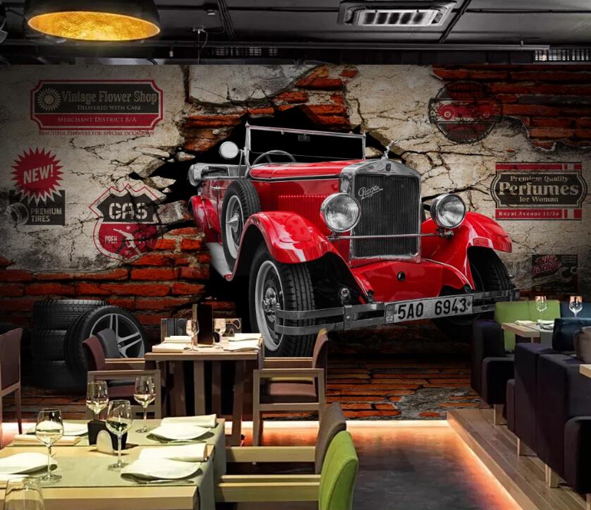 3D Destroy The Car 607 Wall Murals