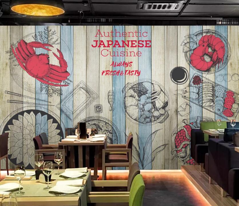 3D Delicious Seafood 600 Wall Murals
