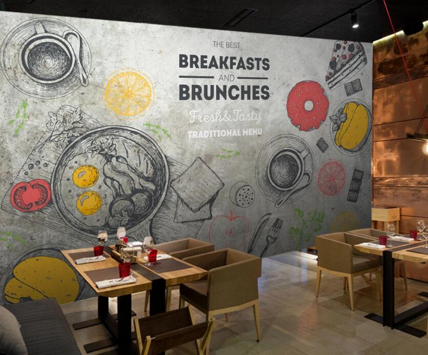 3D Delicious Coffee Desserts 597 Wall Murals