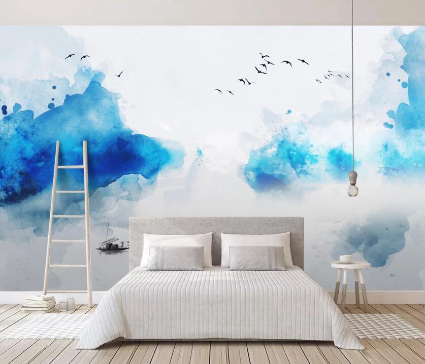 3D Dream Blue Mist 598 Wall Murals