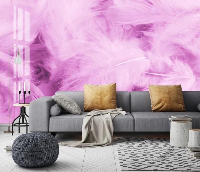 3D Purple Feather 399 Wall Murals