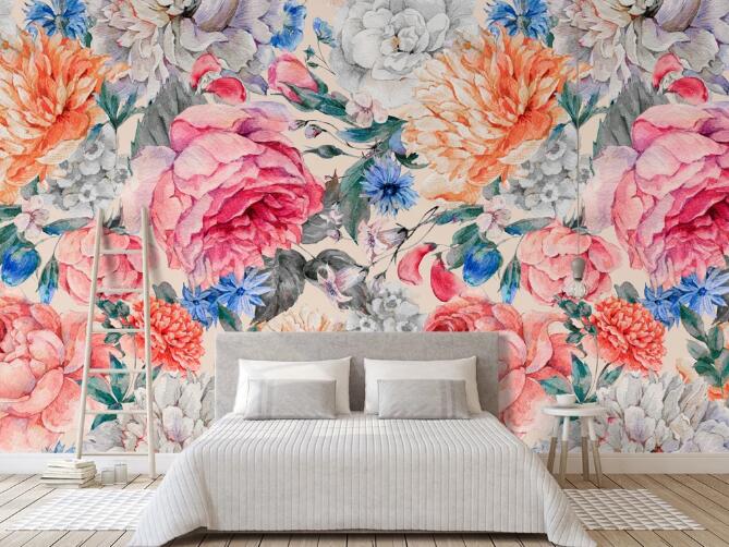 3D Gorgeous Flowers 393 Wall Murals