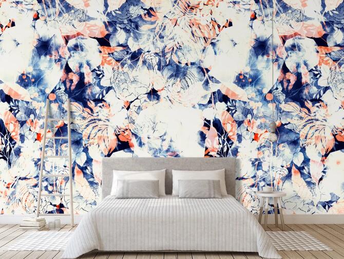 3D Blue Flower Illustration 392 Wall Murals