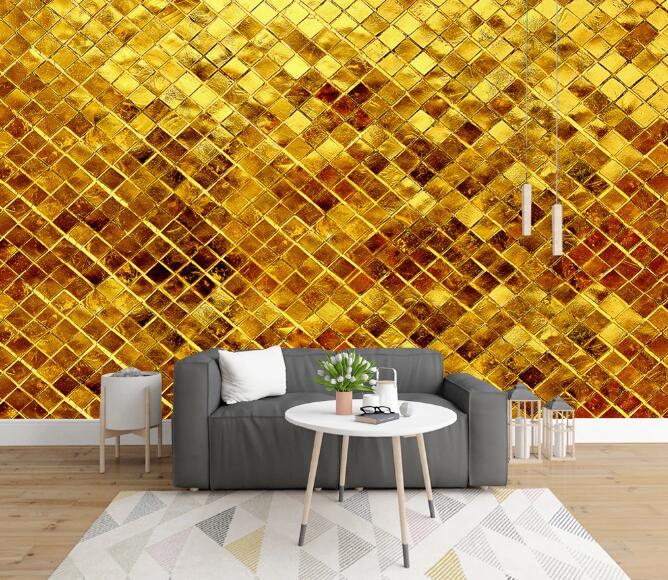 3D Golden Square 390 Wall Murals