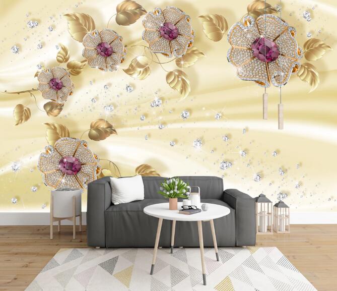3D Gem Flower 382 Wall Murals